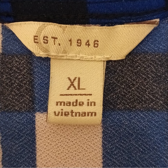 Cato Blue Black White Checkered Women's Top Size XL - Picture 2 of 13
